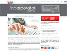 Tablet Screenshot of incorporator.com.au